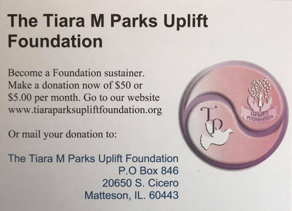 The Tiara M. Parks Uplift Foundation community mentoring graphic